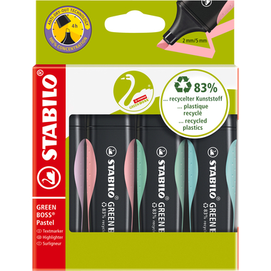 STABILO Textmarker GREEN BOSS 2-5mm 6070/4-2 pastello 4 pezzi