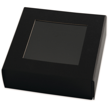 ELCO Geschenkbox m. grossem Fenster 82111.11 schwarz, 15x15x5cm 5 Stk.
