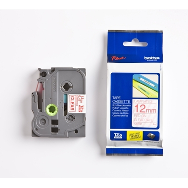 PTOUCH Band, laminiert rot/klar TZe-132 PT-1280VP 12 mm