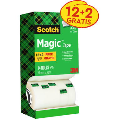 SCOTCH Magic Tape 810 EcoBox 19mmx33m 81933R14RTR transparent, 14 Rollen