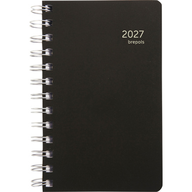 BREPOLS Agenda Building Polyprop 2027 0.414.4910 1T/1S schwarz 10x16.5cm