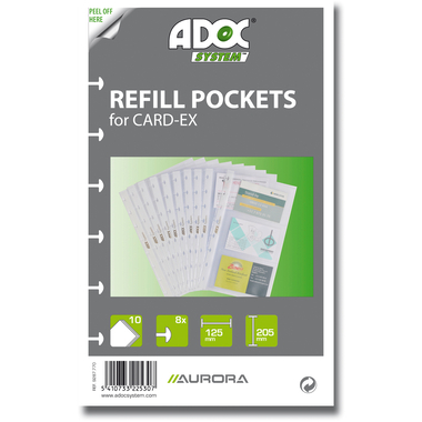 ADOC Buste ricambio Card-Ex A5 9287.770 trasp. 800my 10 buste/6 pezzi