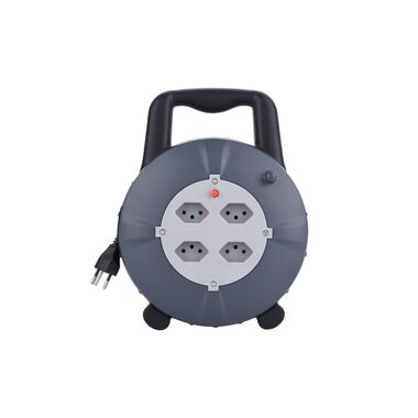 Scatola cavi Schönenberger 10 m, 4x presa T13 grigio / nero