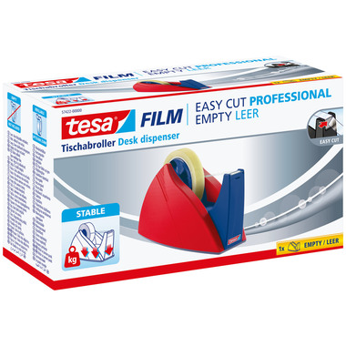 TESA Déroul. Table EasyCut 66mx25mm 574220000 rouge/bleu
