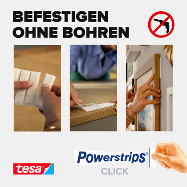 TESA Powerstrips 4x2 strisce 77721-00000 Click Medium, nastro velcro
