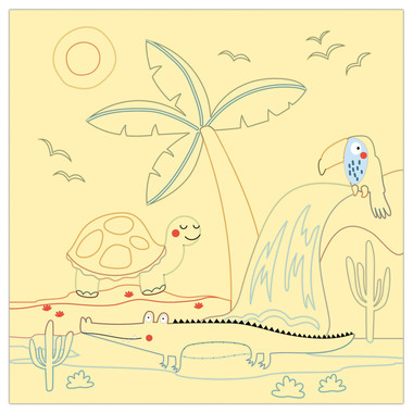 URSUS Images magiques à gratter 24560002F Safari, 21x21cm