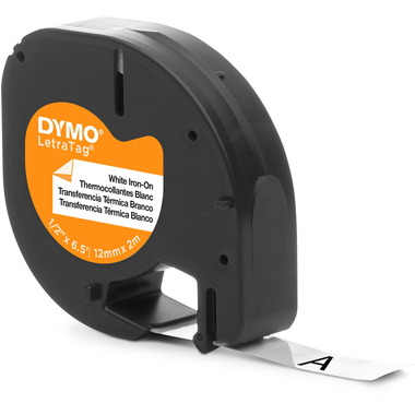 DYMO Ruban LetraTag 12mmx2m S0718850 blanc, fer sur