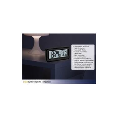 TFA Dostmann Digital Alarm Clock Boxx Black