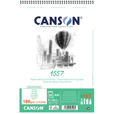 CANSON Papier à croquis A4 31412A004 180g, blanc 30 feuil