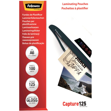 FELLOWES Pochettes à plastifier A6 5307201 brillant, 125my 100 pcs.