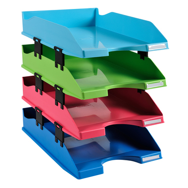 EXACOMPTA Corbeille Courrier Combo Midi 1131928SETD Couleurs ass., 1928 4 pcs.