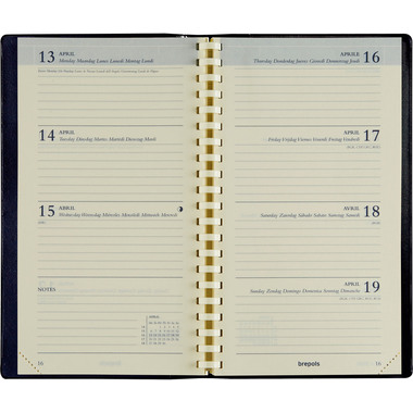 BREPOLS Agenda Interplan Seta 2026 0.736.2121 1W/2S bordeaux 9x16cm