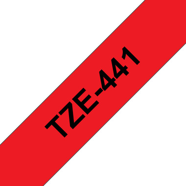 PTOUCH Nastro, plastific. nero/rosso TZe-441 PT-2450DX 18 mm