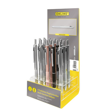 ONLINE Multipen 4in1 Display 32046/15 Schwarz, Silber, Rosegold