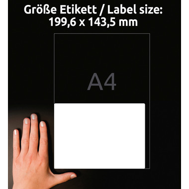 AVERY ZWECKFORM Universaletik. 199,6x143,5mm L4734REV-25 weiss 60 Stk./25 + 5 Blatt