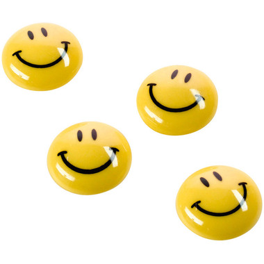 MAGNETOPLAN Smiley Magnete gelb-schwarz 16673 gross 40mm 4 Stk.