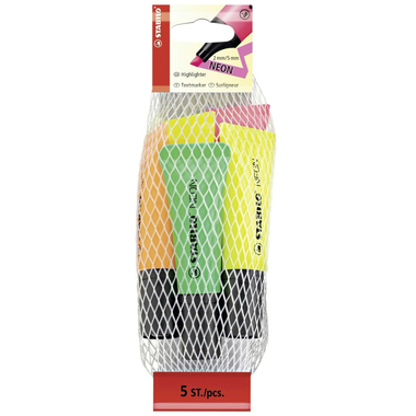 STABILO Textmarker Neon 72/5-1-5 5 colori ass.