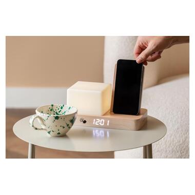 KARLSSON Wecker Retro Night Light LED Helles Holz
