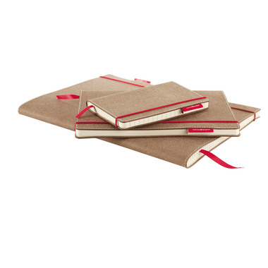 TRANSOTYPE senseBook RED RUBBER A5 75020502 quadr., M, 135 fogli beige