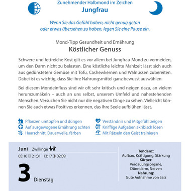 HARENBERG Calendario a strappo 2026 2899300+26 Leben mit Mond DE 12.5x16cm