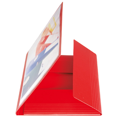 EROLA Gummibandmappe 650my A4 33299S rot Pressspan mit Fronttasche