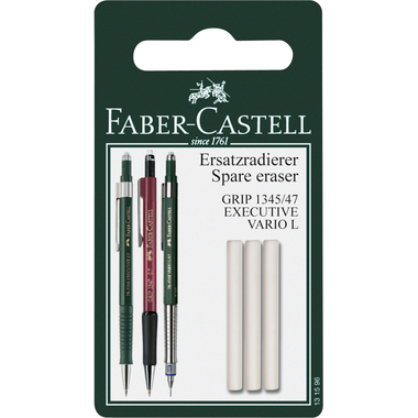 FABER-CASTELL Radierer 131596 Grip 1345/1347 3 Stück