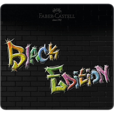 FABER-CASTELL Crayon Black Edition 116425 24 couleurs, boîte métal