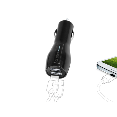 Car charger with 2 USB ports 3,100 mAh