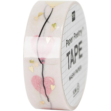 RICO DESIGN Washi Tape Ballon de coeur 99001.77.04 or 15mmx10m