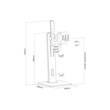 PureMounts desk mount PM-OFFICE-ST-01 up to 7 kg – Black
