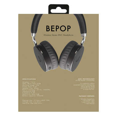 Wireless headphones with noise cancellation