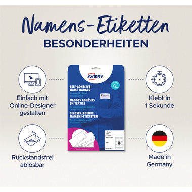 AVERY ZWECKFORM Namens-Etiketten 88,9x31mm L4783-20 weiss, Laser 20 Blatt