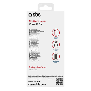 Durchsichtiges Cover mit Umhängeband für iPhone 11 Pro
