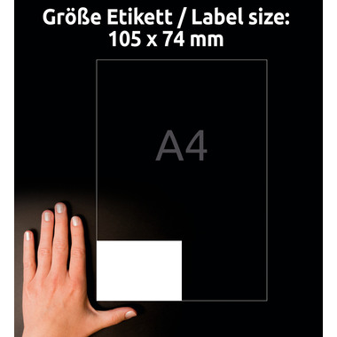 AVERY ZWECKFORM Etiketten 105x74mm 3427-200 weiss 1760 Stk./200+20 Blatt