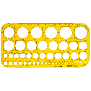 M+R Lochkreisschablone 1-36mm 785230670 gelb-transparent