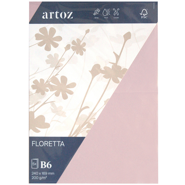 ARTOZ Cartoline 1001 B6 15836226-281 200g, rosa chiaro 5 fogli