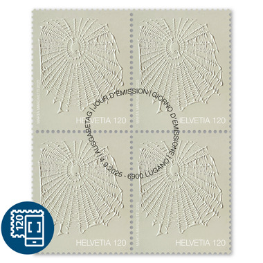 Viererblock «Kunstengagement der Post» Viererblock (4 Marken, Taxwert CHF 4.80), gummiert, gestempelt