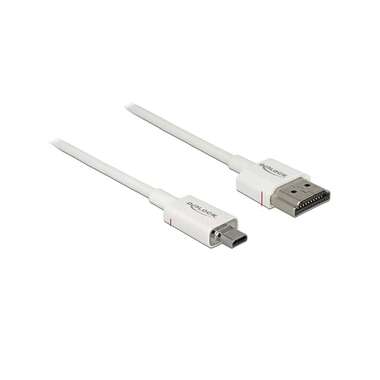 Delock Cable 4K 60Hz HDMI - Micro-HDMI (HDMI-D), 1 m, White