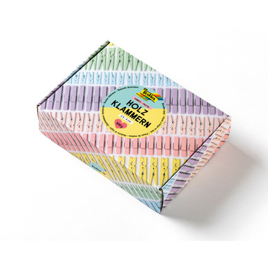 FOLIA Clips en bois pastel 500g 22996 Jumbo Pack, 2.5-5 cm