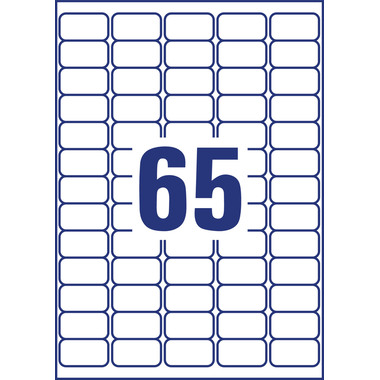 AVERY ZWECKFORM Etiquettes Laser 38x21,2mm L7551-25 transparent 1625 pcs./25 flls.