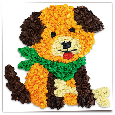 URSUS Set Immagini in carta crespa 21290006 Animali domestico 6 fogli