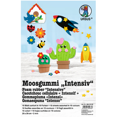 URSUS Moosgummi 20x30cm 8840099 10 Farben ass. 10 Stück
