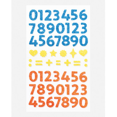 FOLIA Adesivi in gommapiuma 23778 Glitter Numbers 112 pezzi