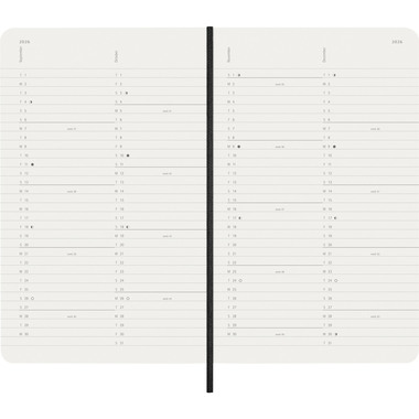 MOLESKINE Agenda Classic Large 2026 DSB12MN3Y26 1M/2S schwarz SC 13x21cm