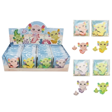 ROOST Set de gommes 3D AXE-001 Axolotl, assorti