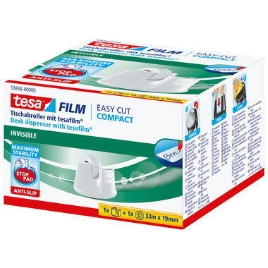 TESA Tischabroller EasyCut 19mmx33m 538380000 weiss