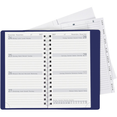 BIELLA TA Bruxelles Wire-O 2027 858773050027U 1W/2S blau ML 8.5x15.3cm