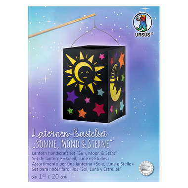 URSUS Laternenbastelset 14x20cm 2370099 Sonne, Mond & Sterne