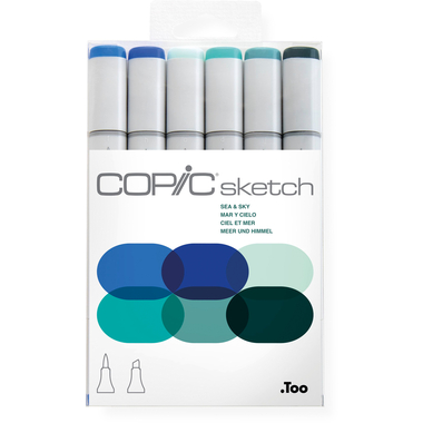 COPIC Marker Sketch 21075664 Set Sea & Sky, 6 Stück