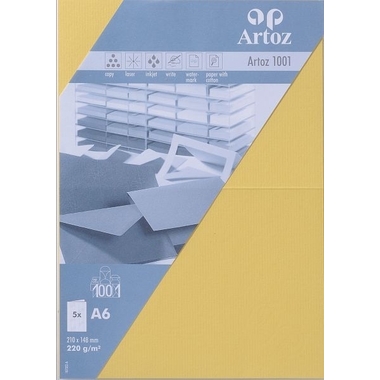 ARTOZ Cartoline 1001 A6 107322262 220g, giallo chiaro 5 fogli